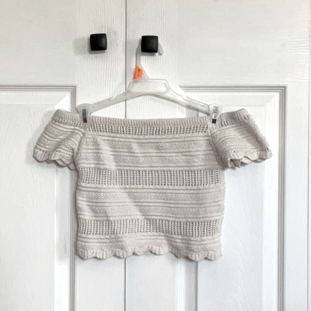 Charlotte Russe cropped off the shoulder sweater top